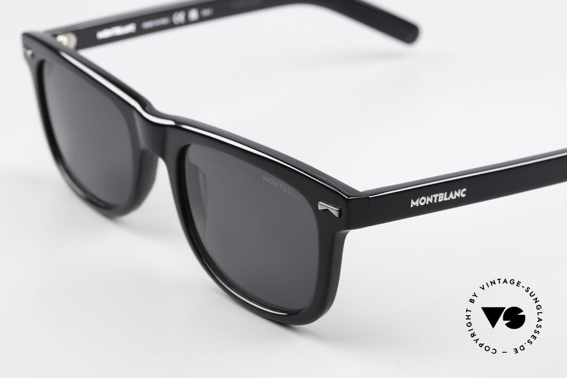 Montblanc MB0260S Eckige Sonnenbrille Azetat, elegante Herrenbrille, wirklich zeitloser Brillenstil, Passend für Herren