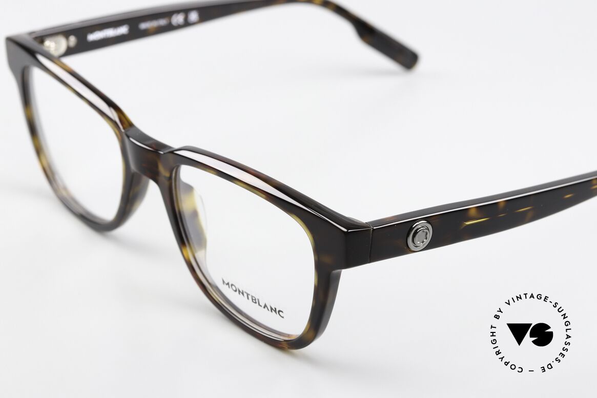 Montblanc MB0178O Vollrandbrille Azetat Eckig, aber auch als markante Damenbrille ein Hingucker, Passend für Herren