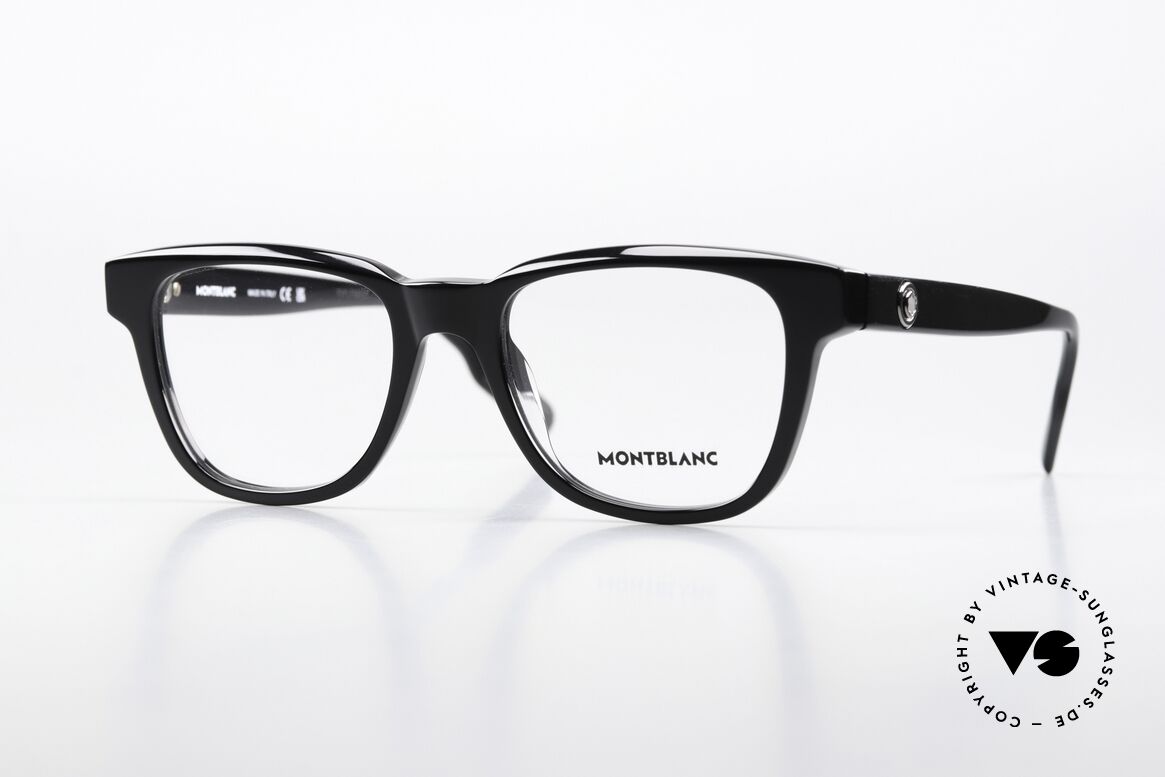 Montblanc MB0178O Vollrandbrille Eckig Schwarz, eckige Brille von Montblanc, MB0178O; Größe 51/19, Passend für Herren