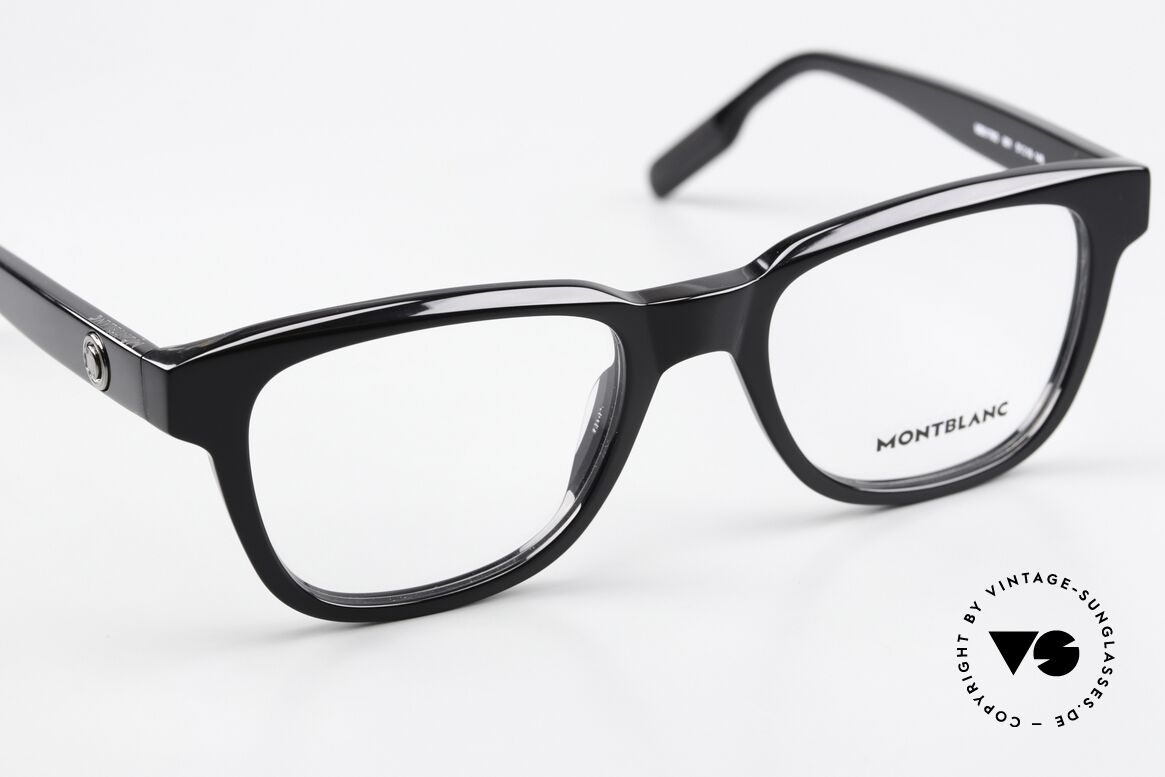 Montblanc MB0178O Vollrandbrille Eckig Schwarz, die MEDIUM Fassung kann beliebig verglast werden, Passend für Herren