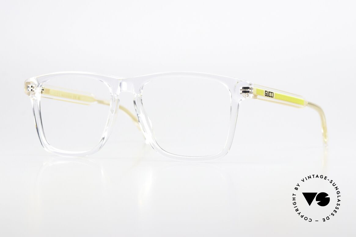 Gucci GG0561ON Azetat Fassung Kristall Men, Kristallklare Azetat-Front & goldene Bügelinlays, Passend für Herren und Damen