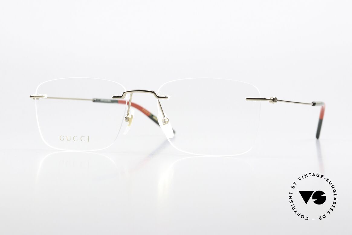 Gucci GG0399O Randlosbrille Made In Italy, randlose GUCCI Brille, GG0399O in Größe 56/17, 150, Passend für Herren