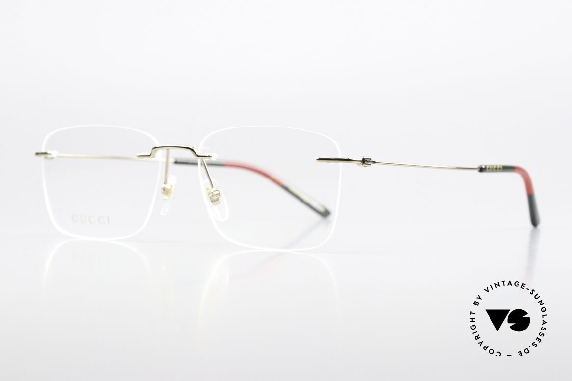 Gucci GG0399O Randlosbrille Made In Italy, sehr elegante Herrenbrille; zeitlose Luxus-Fassung!, Passend für Herren