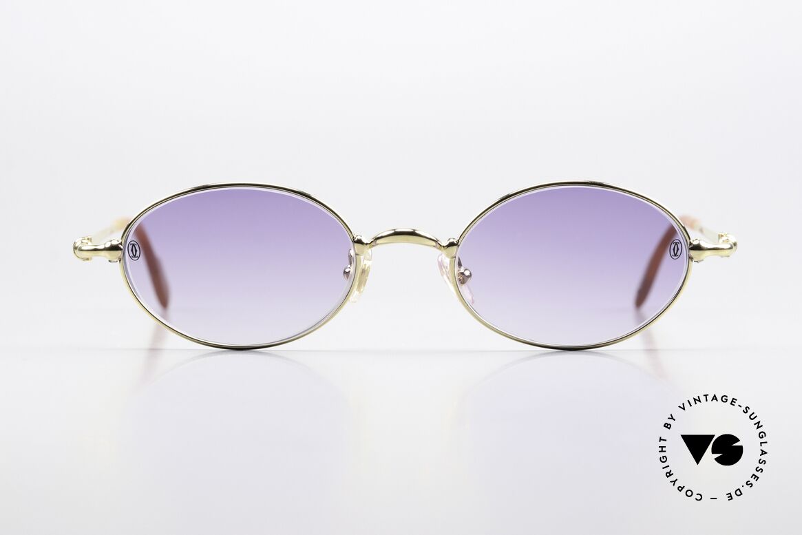 Cartier Filao - S Small Oval Sonnenbrille 22kt, Unisex-Modell aus der Cartier 'CERCLE FIN' Serie, Passend für Herren und Damen