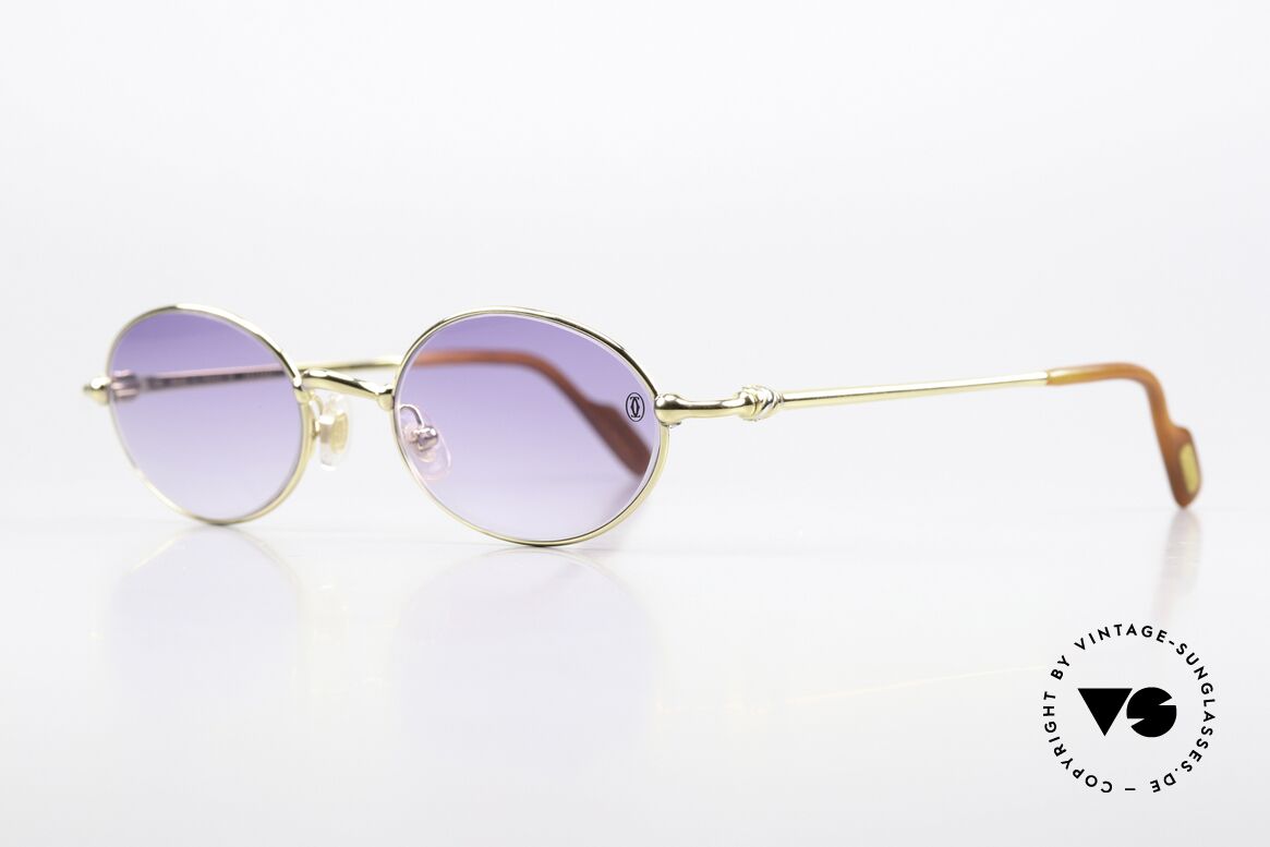 Cartier Filao - S Small Oval Sonnenbrille 22kt, teure Luxus-Brille; Fassung ist 22kt VERGOLDET, Passend für Herren und Damen