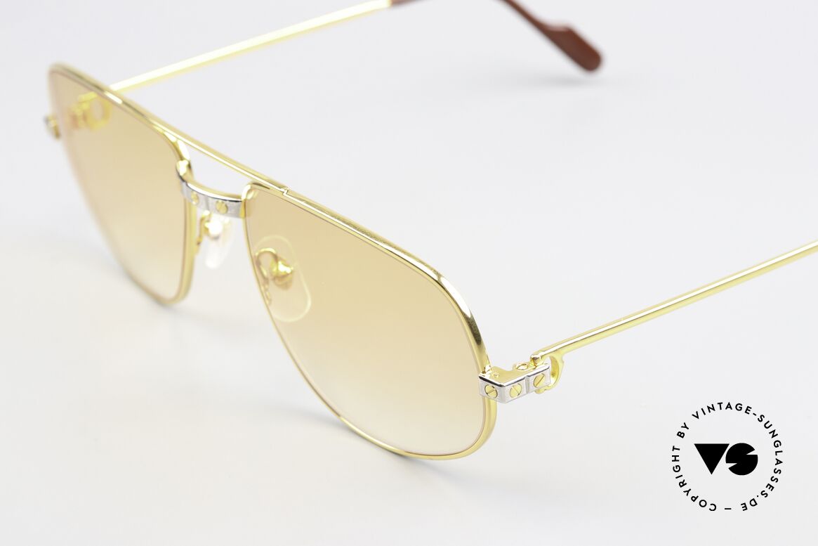 Cartier Romance Santos - L Luxus Sonnenbrille Echt 80er, 22kt vergoldete Fassung (wie alle alten Cartier Brillen), Passend für Herren