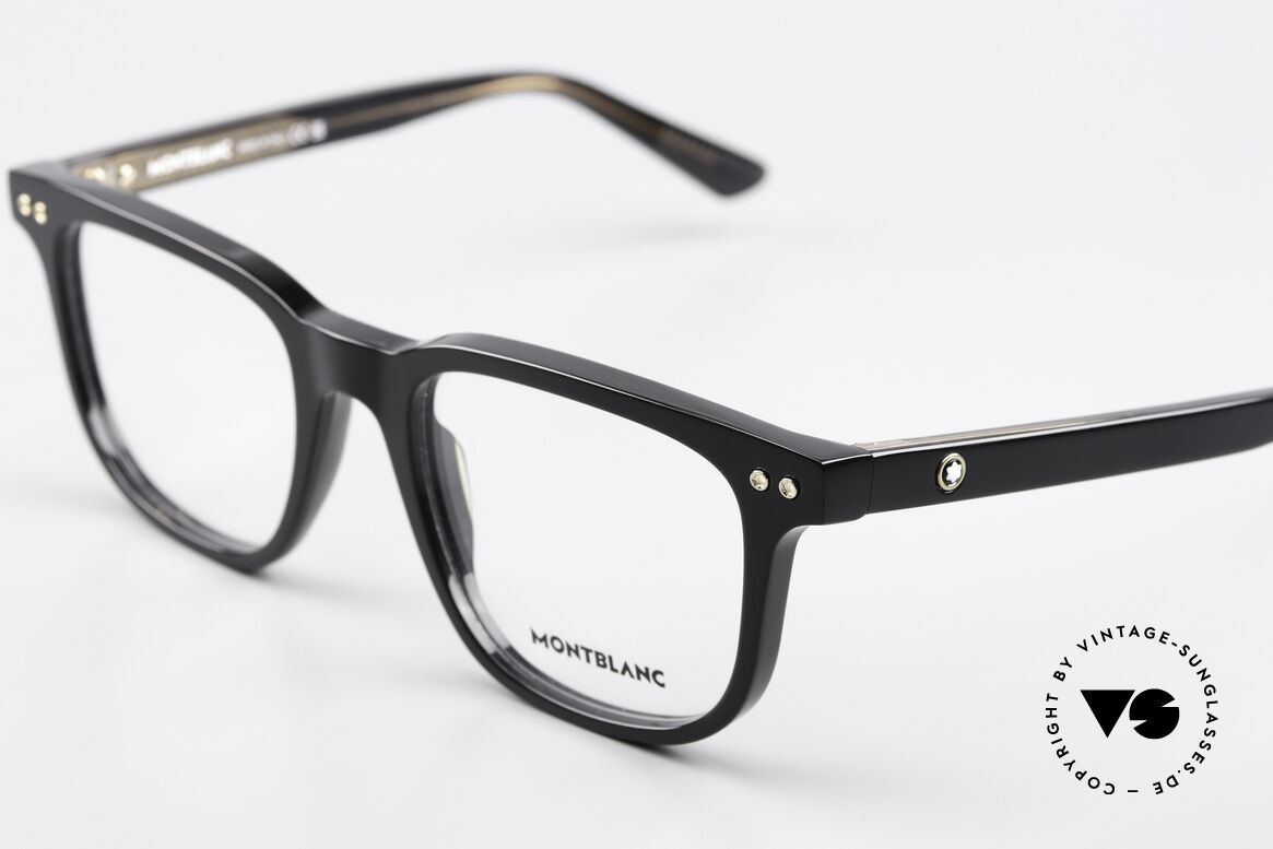 Montblanc MB0256O Vollrandbrille Schwarz Men, aber auch als markante Damenbrille ein Hingucker, Passend für Herren