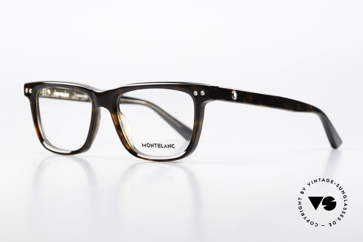 Montblanc MB0322O Vollrandbrille Schildpatt, sehr elegante Herrenbrille, zeitlose Azetat-Fassung, Passend für Herren und Damen