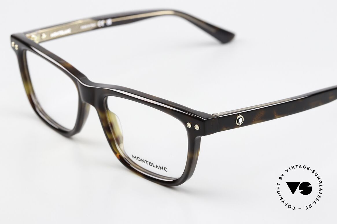 Montblanc MB0322O Vollrandbrille Schildpatt, aber auch als markante Damenbrille ein Hingucker, Passend für Herren und Damen