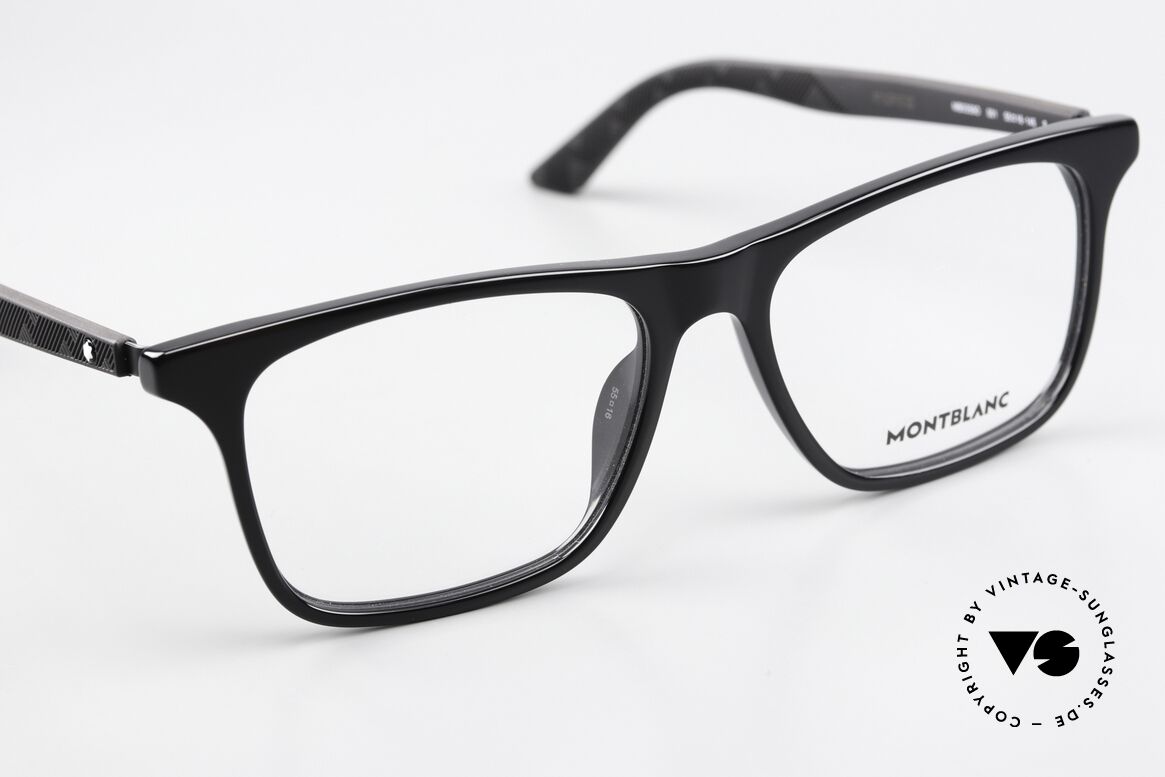 Montblanc MB0359O Sportliche Brille Klassisch, die schwarze Fassung kann beliebig verglast werden, Passend für Herren