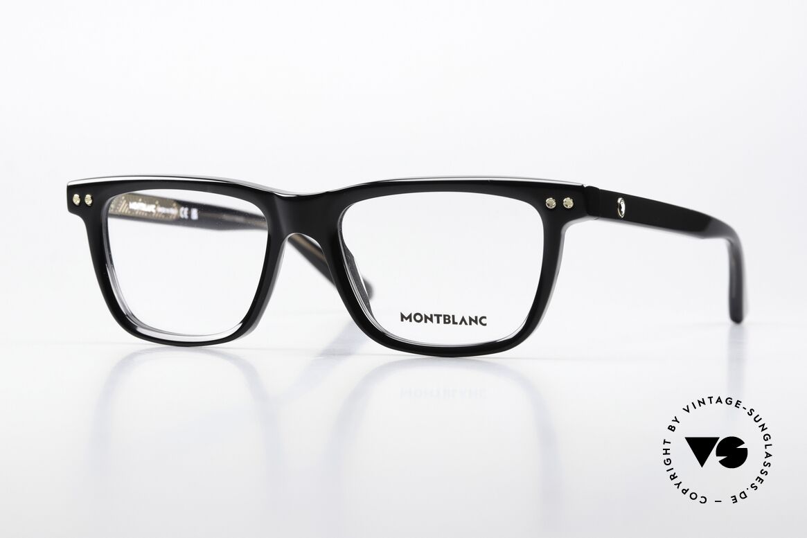 Montblanc MB0322O Brille Eckig Schwarz Vollrand, eckige Brille von Montblanc, MB0322O; Größe 51/17, Passend für Herren und Damen
