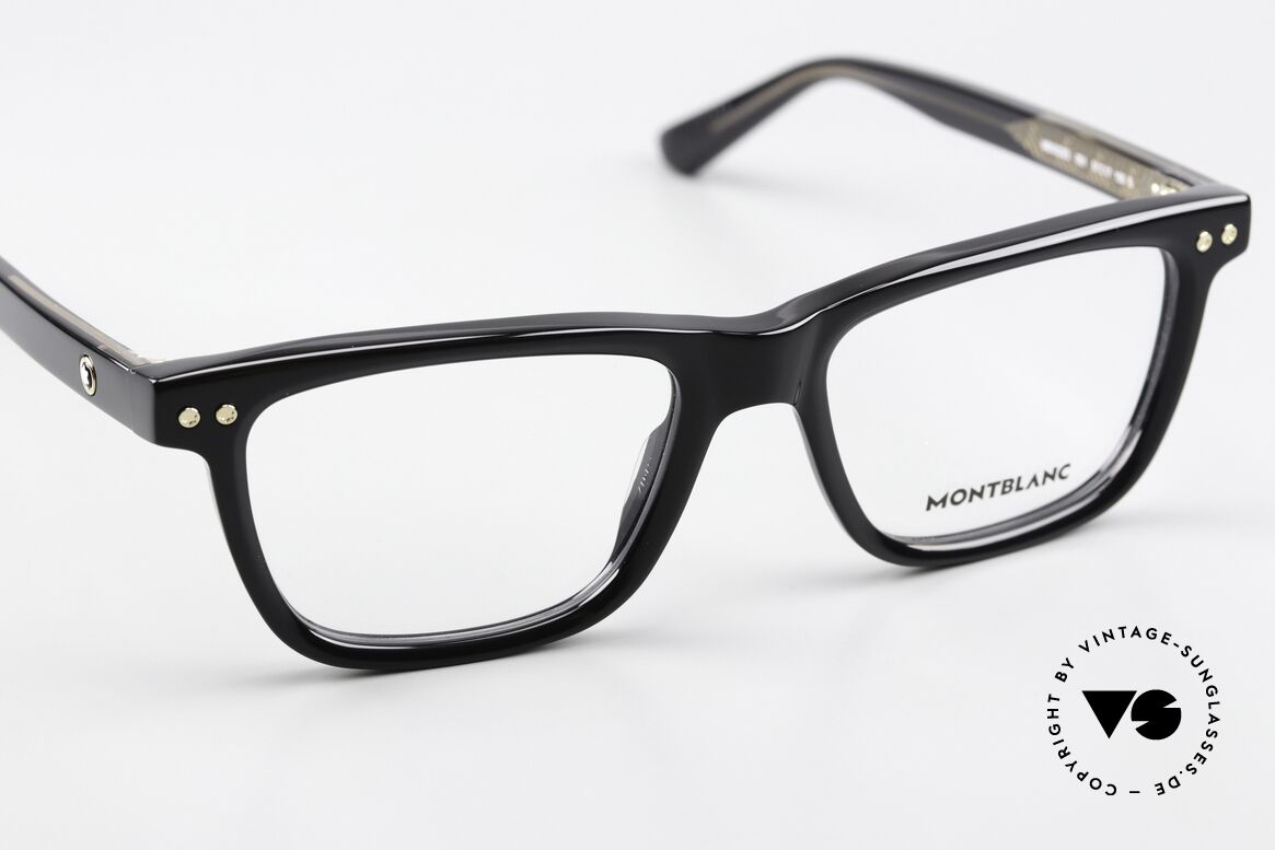 Montblanc MB0322O Brille Eckig Schwarz Vollrand, ungetragenes Exemplar mit original Montblanc Etui, Passend für Herren und Damen