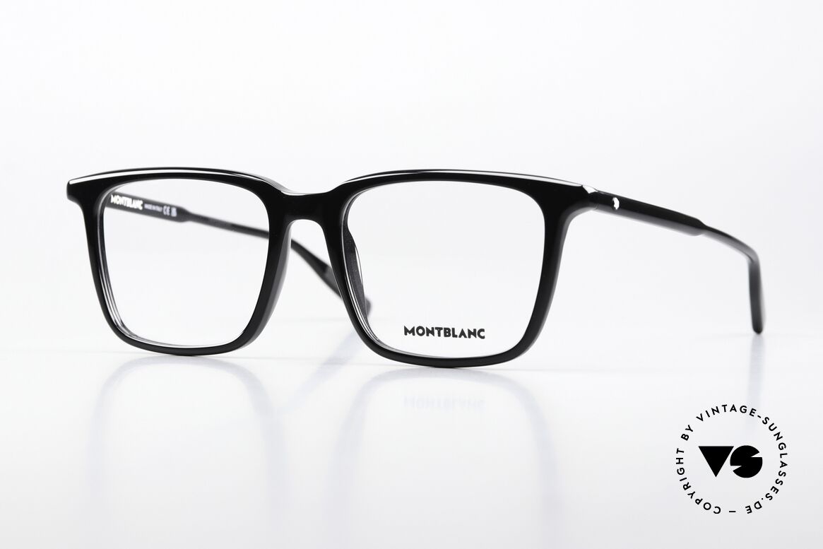 Montblanc MB0011O Brille Large Size In Schwarz, eckige Brille von Montblanc, MB0011O; Größe 54/19, Passend für Herren