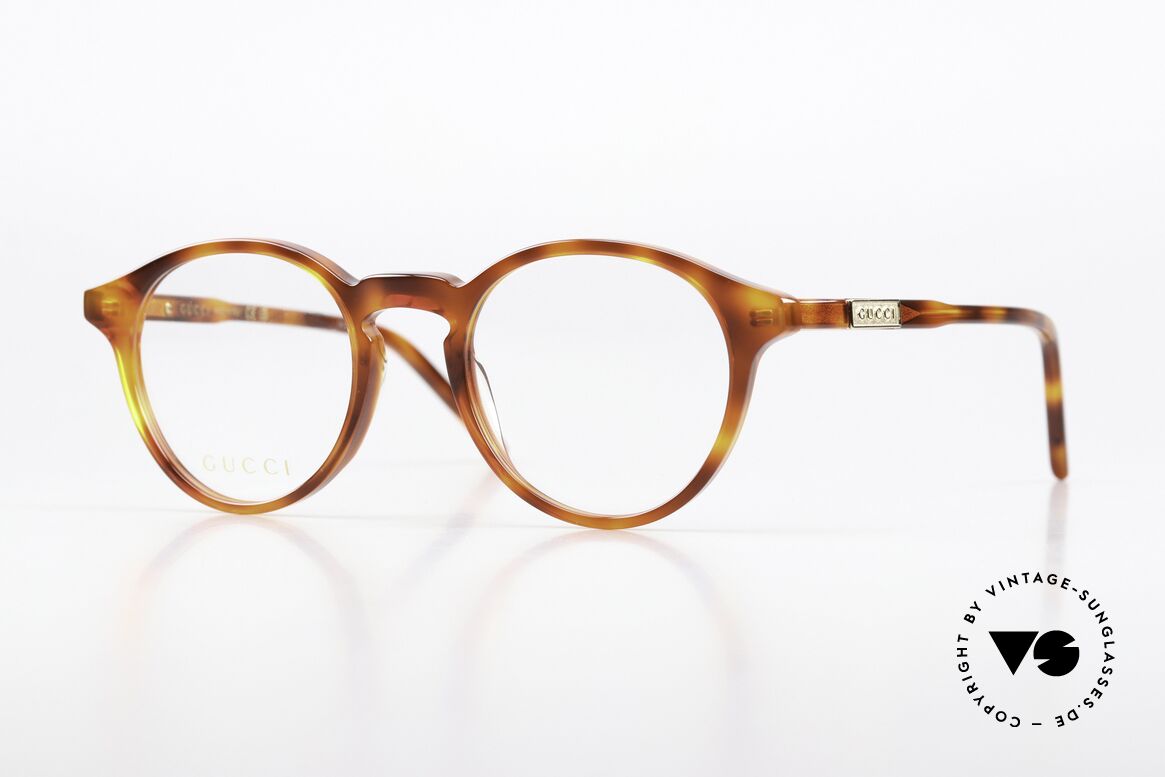 Gucci GG1160O Azetatbrille Panto Schildpatt, Gucci Brille GG1160O, Größe 48-20, 145, col. 003, Passend für Herren und Damen