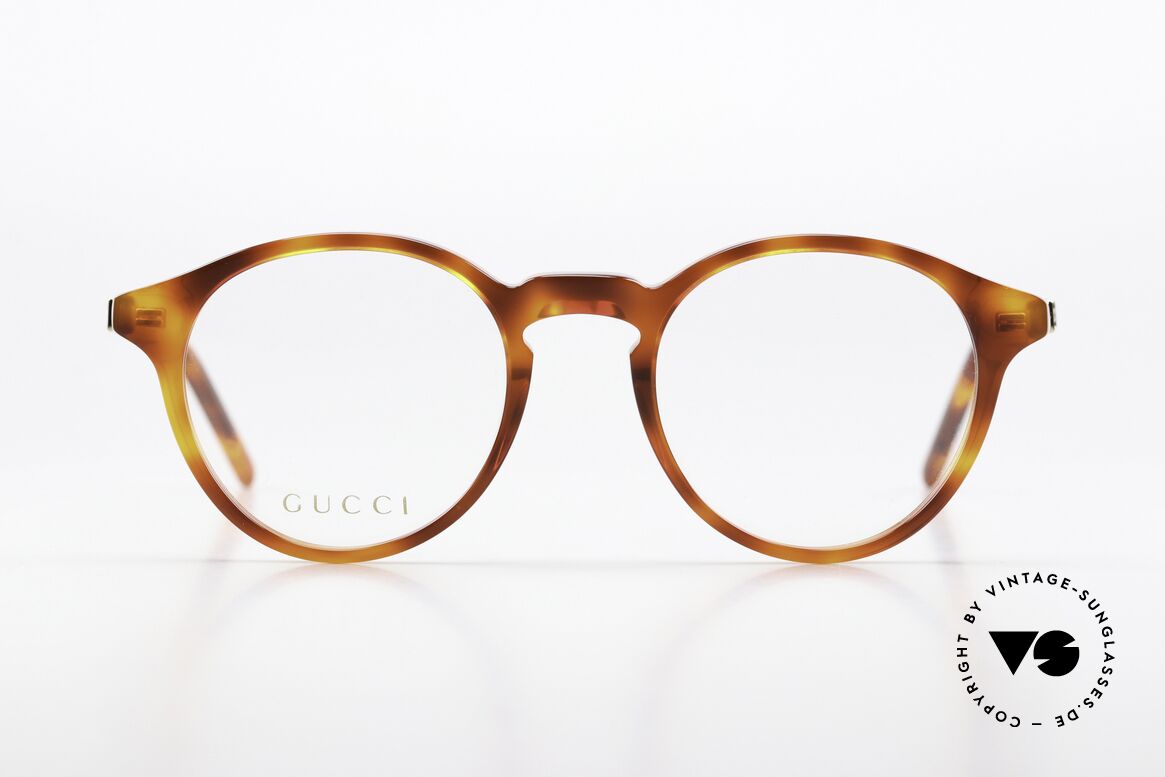 Gucci GG1160O Azetatbrille Panto Schildpatt, edle Azetat-Fassung in braun-schildpatt, unisex, Passend für Herren und Damen