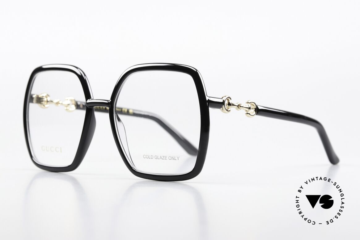 Gucci GG0890O Hingucker Damenbrille, goldene GUCCI-Steigbügel als Brillenscharnier, Passend für Damen