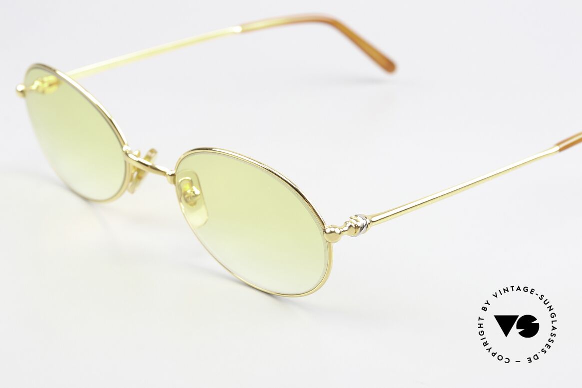 Cartier Saturne - L Ovale 90er Luxus Sonnenbrille, leichter Rahmen (angenehm zu tragen); Large Gr. 53°21, Passend für Herren und Damen