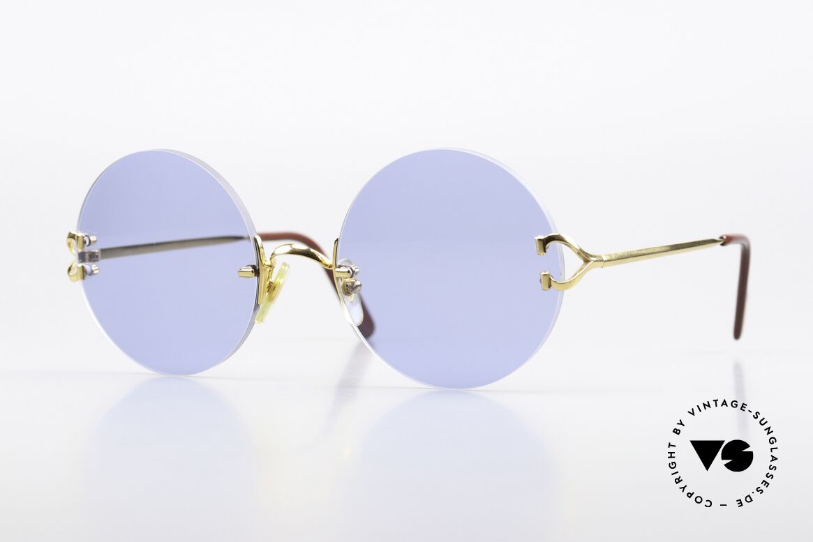 Cartier Madison 55 Anfertigung Mit 55mm Glas, edle runde Cartier Luxus-Sonnenbrille von 1997, Passend für Herren und Damen