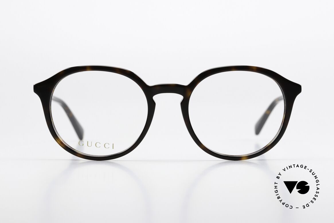 Gucci GG1004O Elegante Pantobrille Unisex, edle Azetat-Brille in braun-schildpatt, unisex, Passend für Herren und Damen