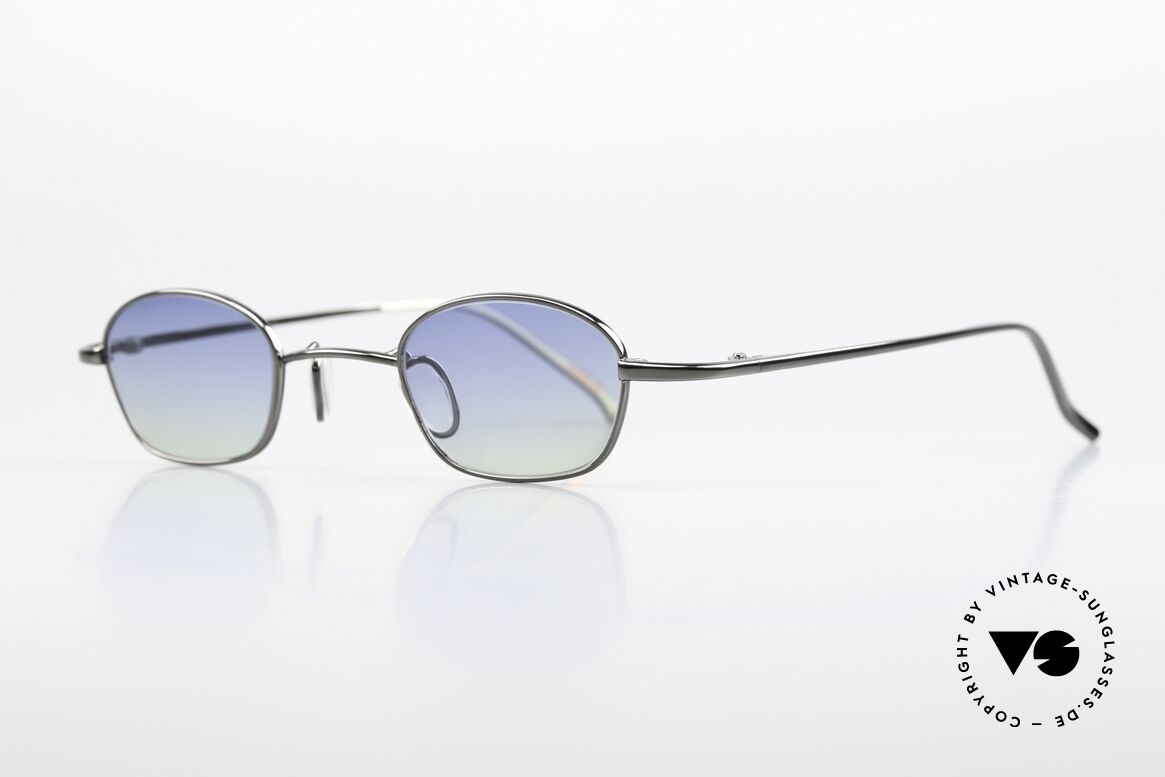 Christian Roth 14007 Pure Titanium Sonnenbrille, gunmetal Rahmen mit blauen Gläsern; unisex Modell, Passend für Herren und Damen