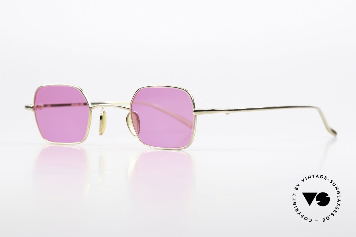 Christian Roth 14004 Pure Titanium Vergoldet, 22kt GP vergoldeter Rahmen mit rosaroten Gläsern, Passend für Herren und Damen