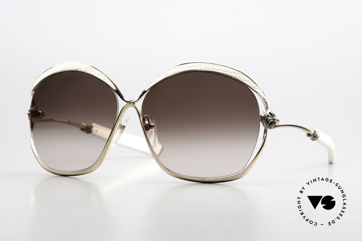 Chrome Hearts Fluffer Weißes Eidechsen Leder, edle Chrome Hearts Damen-Sonnenbrille; Fluffer, Passend für Damen