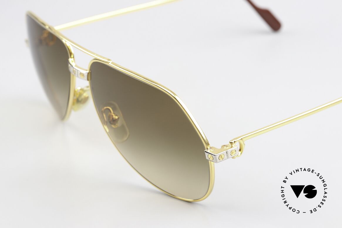 Cartier Vendome Santos - M Aviator Brille Braun Verlauf, ultra elegante, neue Sonnengläser (2fach Braun-Verlauf), Passend für Herren und Damen