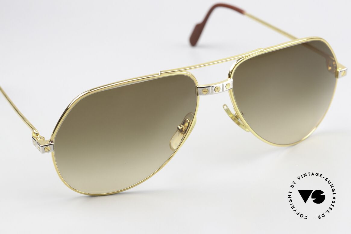 Cartier Vendome Santos - M Aviator Brille Braun Verlauf, 2.hand in einem neuwertigen Zustand + orig. Cartier Box, Passend für Herren und Damen