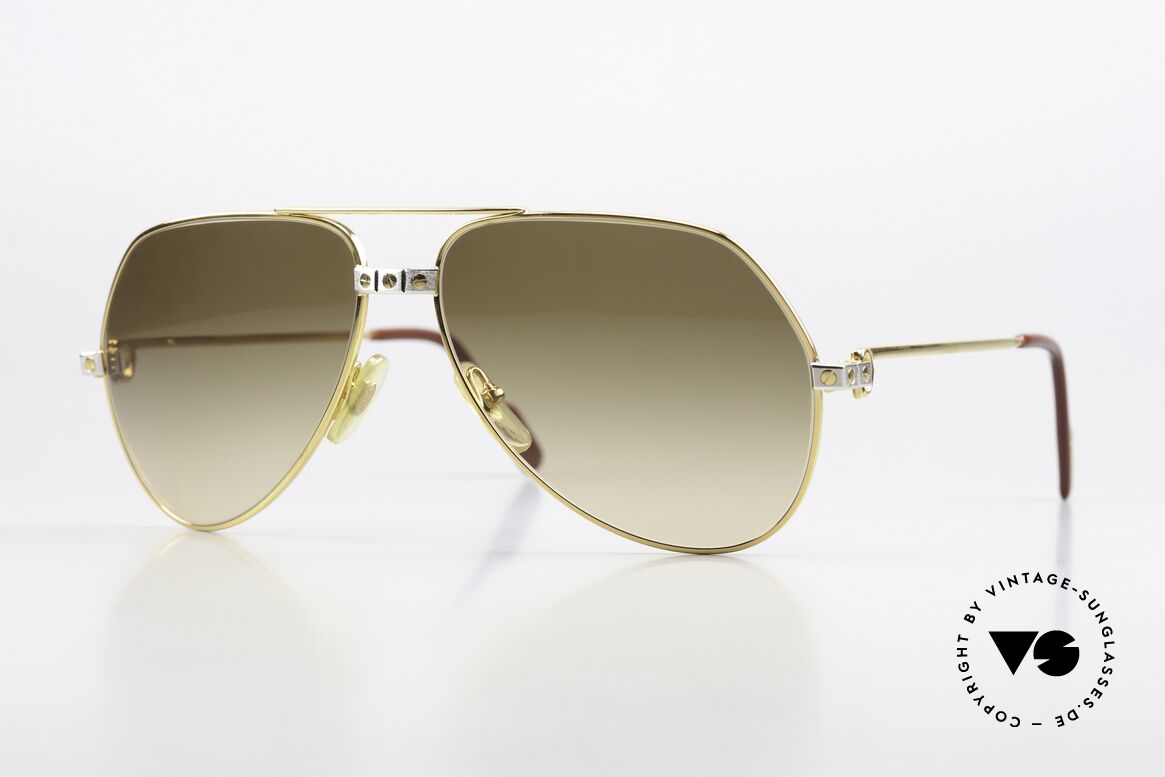 Cartier Vendome Santos - M Aviator Brille Braun Verlauf, wurde 1983 veröffentlicht und dann bis 1997 produziert, Passend für Herren und Damen