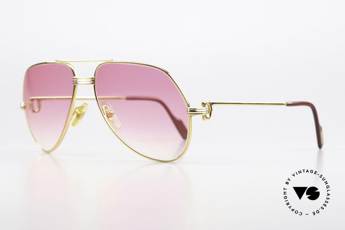 Cartier Vendome LC - M Aviator Brille Pink Verlauf, mit "Louis Cartier Dekor" in MEDIUM Größe 59-16, 140, Passend für Herren und Damen