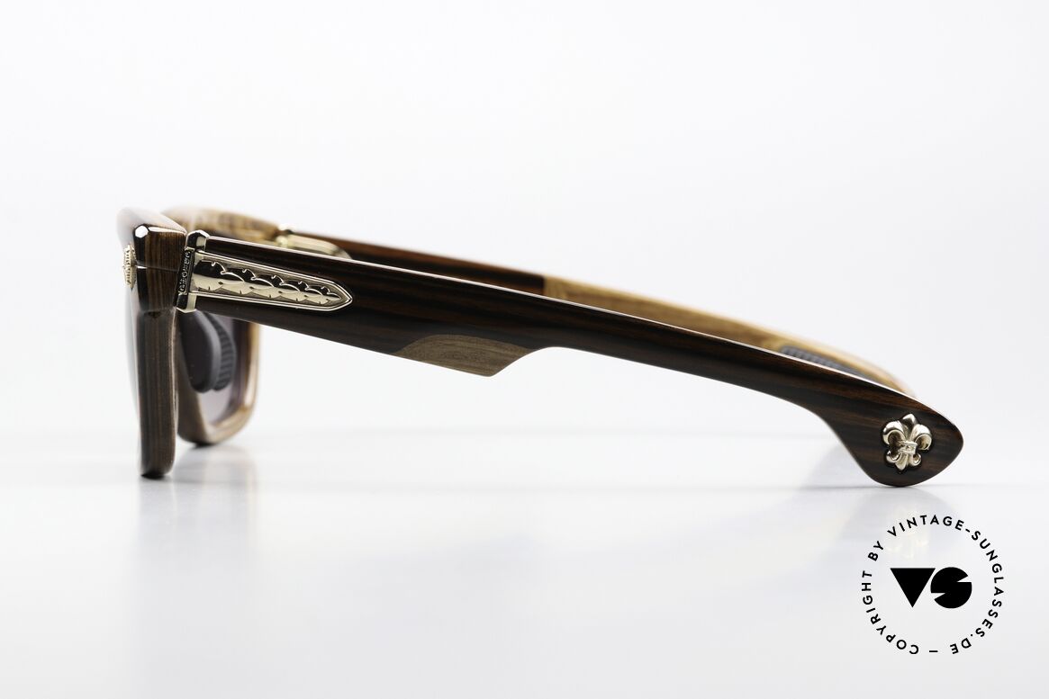 Chrome Hearts Lilith Edelholz Brille 18KT Gold, Federscharniere, Gummi-Nasenpads & Enden, Passend für Herren und Damen