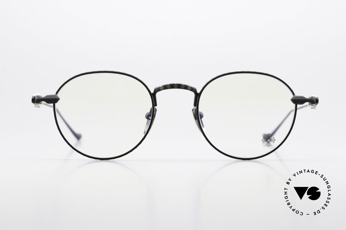 Chrome Hearts Vagidictorian III Pantobrille In Mattschwarz, unisex Modell in mattschwarz, Größe 48-21, Passend für Herren und Damen
