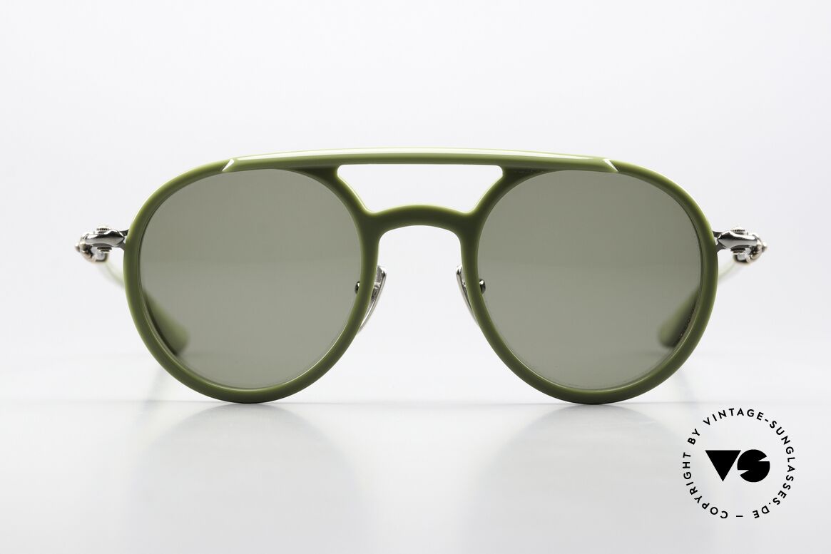 Chrome Hearts Loveboat Aviator Sonnenbrille Matcha, tolle Farbe: matcha (vermahlener Grüntee), Passend für Herren und Damen