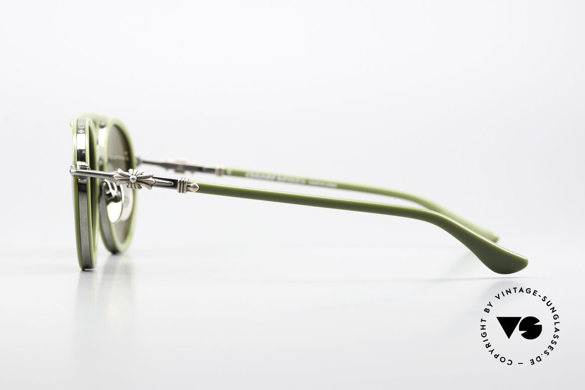 Chrome Hearts Loveboat Aviator Sonnenbrille Matcha, mit den typischen Chrome Hearts Insignien, Passend für Herren und Damen