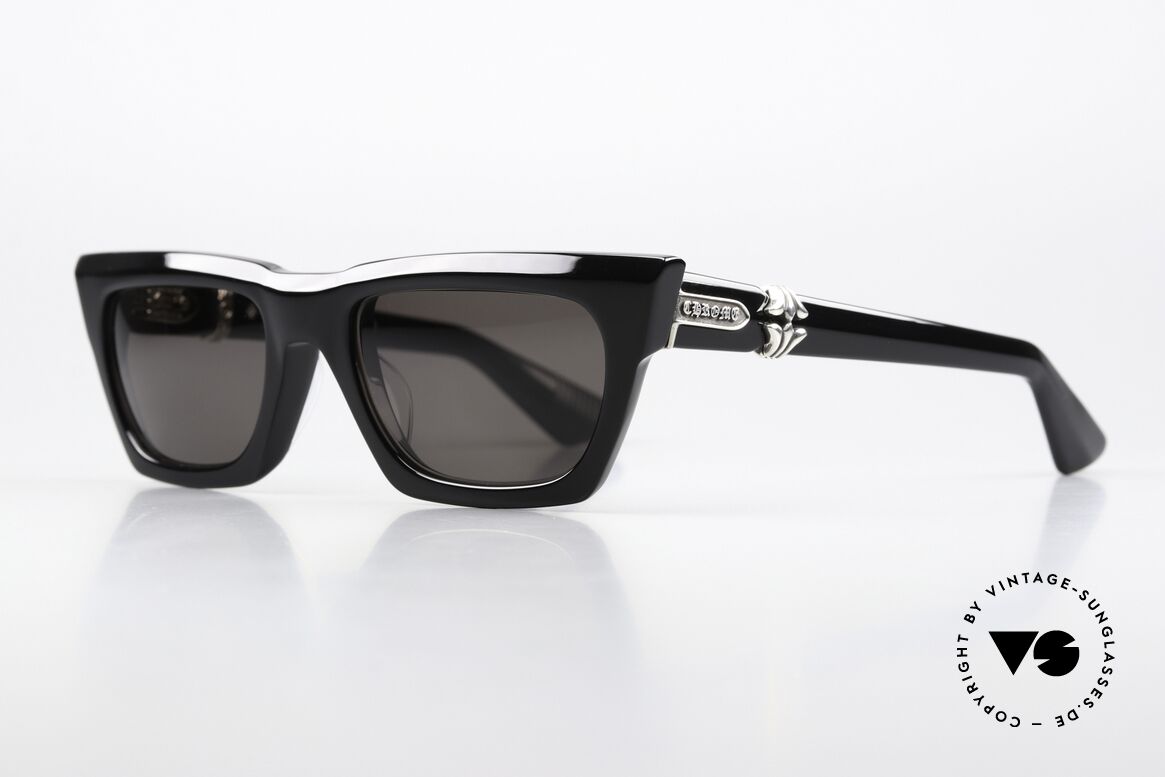 Chrome Hearts Cliterally Azetat Sonnenbrille 925er, 925er Sterling Silber als Dekor-Elemente, Passend für Herren und Damen