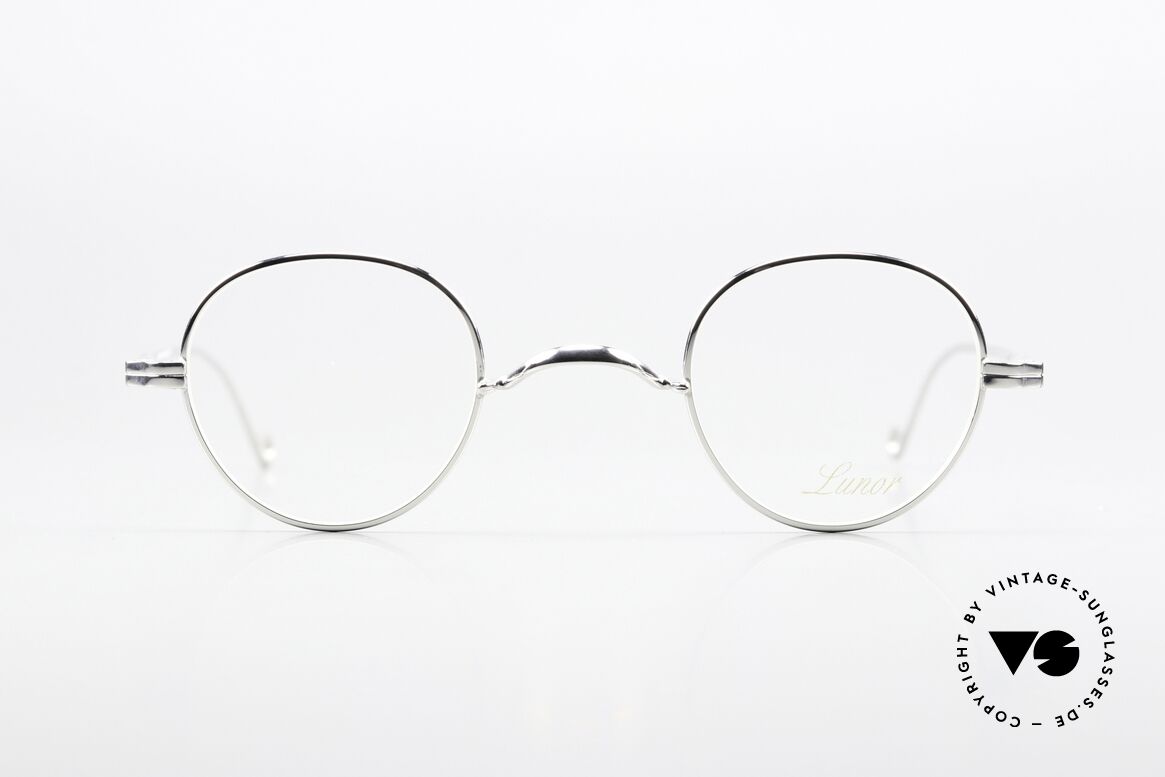 Lunor II 15 Alte Panto Brille Platinum, platin-plattierte Vollrandbrille (made in Germany), Passend für Herren und Damen
