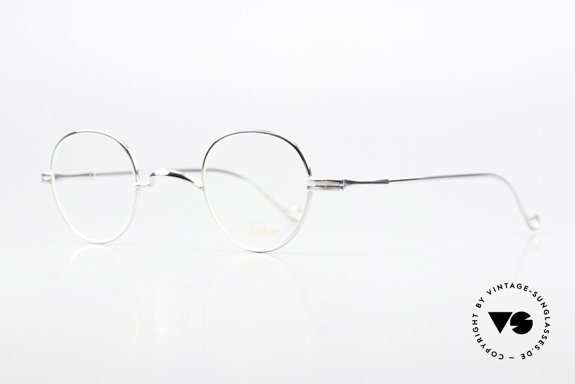 Lunor II 15 Alte Panto Brille Platinum, Fassung in Größe 39/26; für große Stärken geeignet, Passend für Herren und Damen