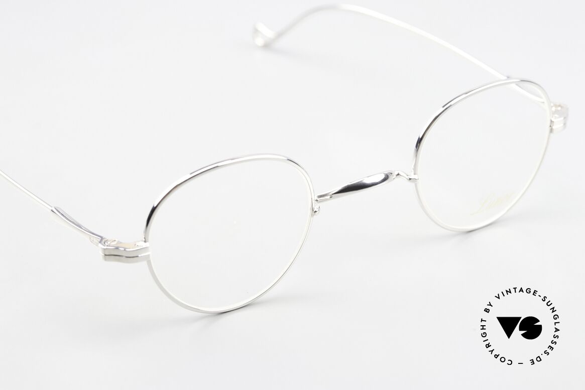 Lunor II 15 Alte Panto Brille Platinum, altes, ungetragenes LUNOR Original mit dem W-Steg, Passend für Herren und Damen