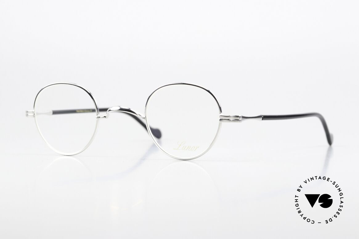 Lunor II A 15 Platinbrille Mit Azetatbügeln, vintage Brille im Panto-Design der LUNOR II Serie, Passend für Herren und Damen