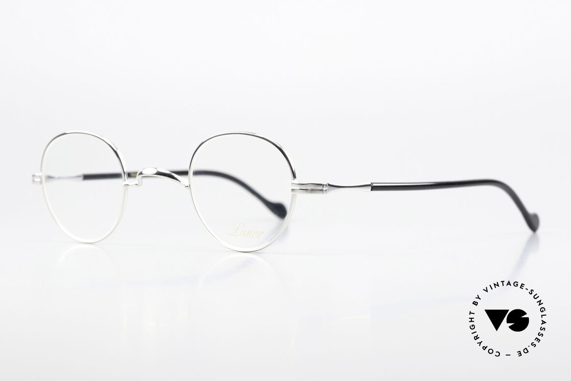 Lunor II A 15 Platinbrille Mit Azetatbügeln, Fassung in Größe 39/26; für große Stärken geeignet, Passend für Herren und Damen