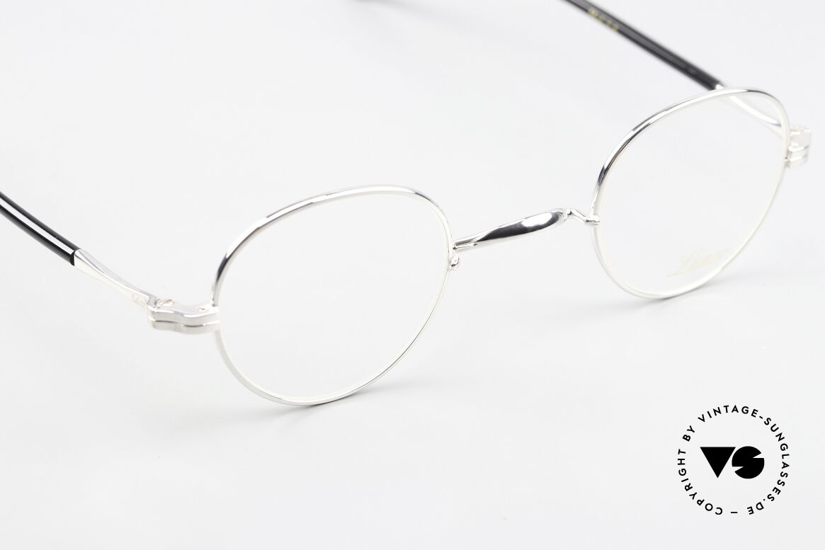 Lunor II A 15 Platinbrille Mit Azetatbügeln, altes, ungetragenes LUNOR Original mit dem W-Steg, Passend für Herren und Damen