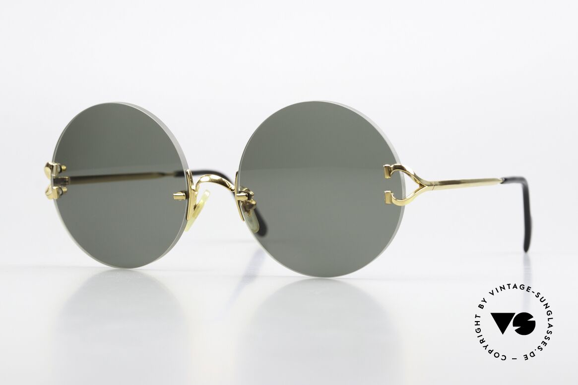 Cartier Madison 55 Customized Big Size 55mm, edle runde Cartier Luxus-Sonnenbrille von 1997, Passend für Herren und Damen