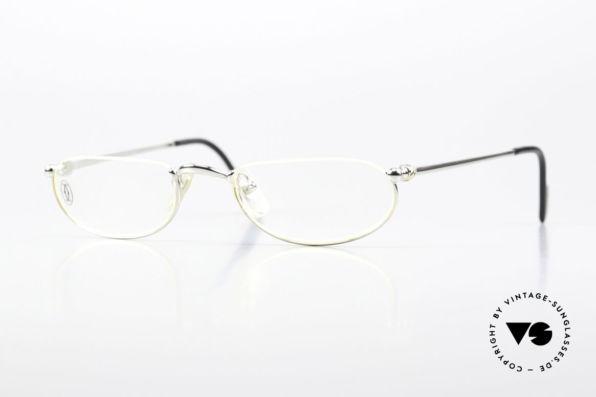 Cartier Demi Lune 2000 - S Lesebrille Damen Und Herren, ovale vintage CARTIER Lesebrille; S Größe 48/19, Passend für Herren und Damen