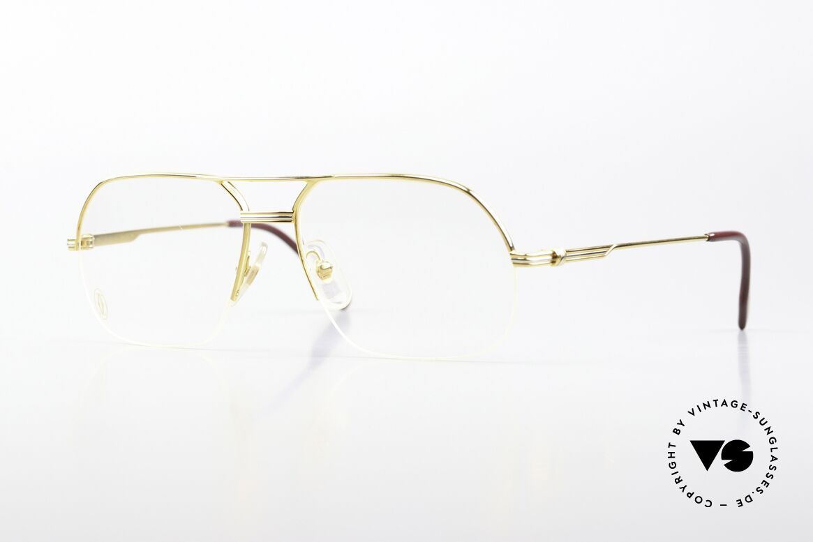 Cartier Orsay Halbrand Luxus Herrenbrille, markante Cartier Brillenfassung in Größe 56°15, Passend für Herren