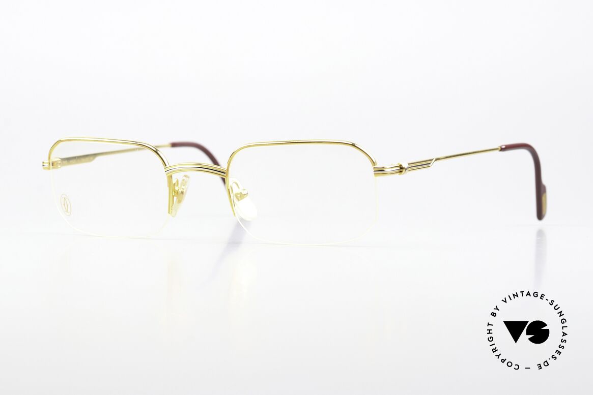 Cartier Broadway - M 1990er Originalbrille Eckig, eckige CARTIER Brillenfassung, M Größe 51/23, 140, Passend für Herren