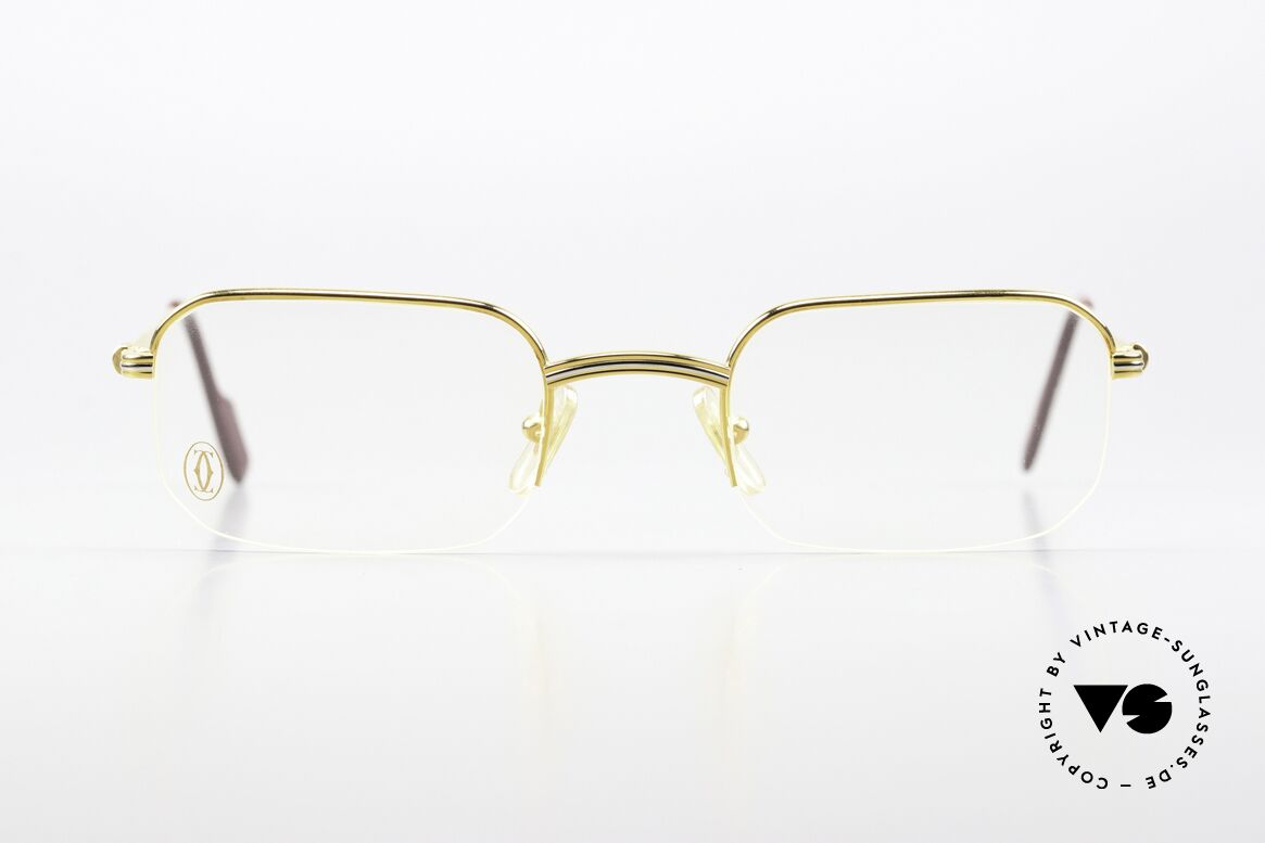 Cartier Broadway - M 1990er Originalbrille Eckig, Herren-Modell aus der Cartier 'Semi Rimless' Serie, Passend für Herren