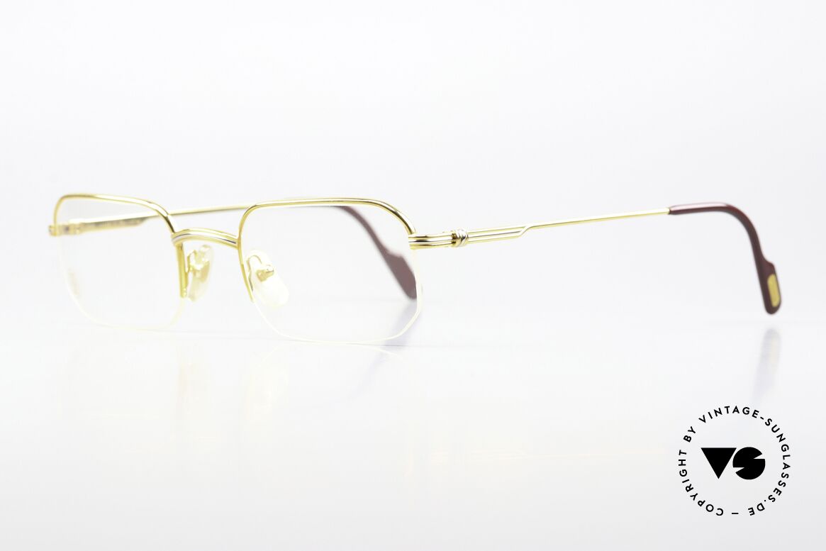 Cartier Broadway - M 1990er Originalbrille Eckig, 22kt vergoldete Fassung (wie alle VINTAGE Cartiers), Passend für Herren