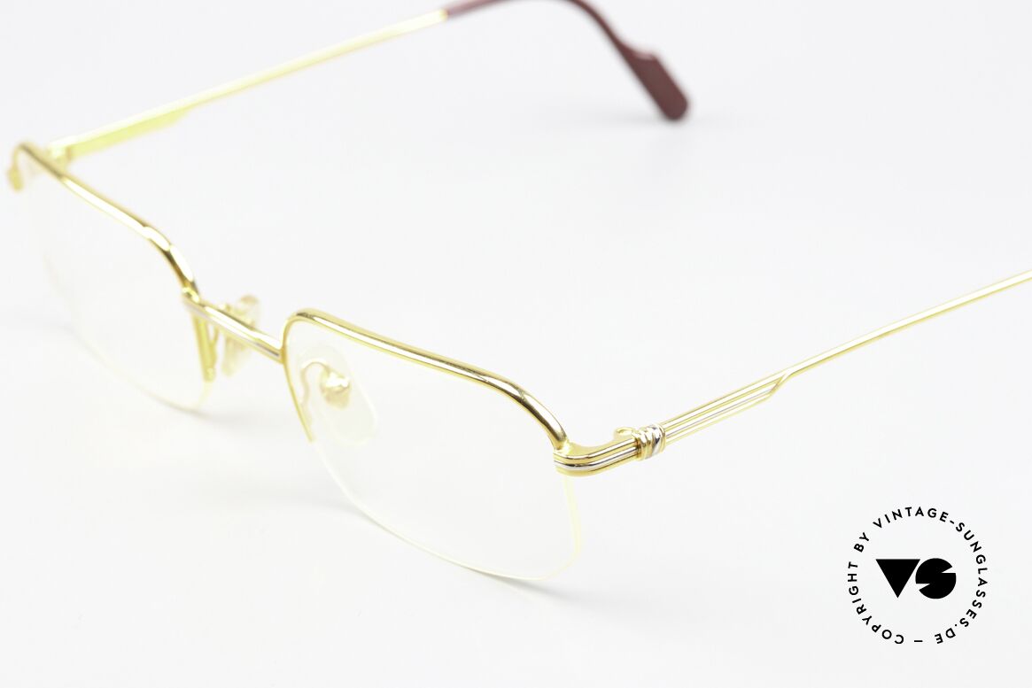 Cartier Broadway - M 1990er Originalbrille Eckig, ungetragene Luxusbrille + orig. Cartier Verpackung, Passend für Herren
