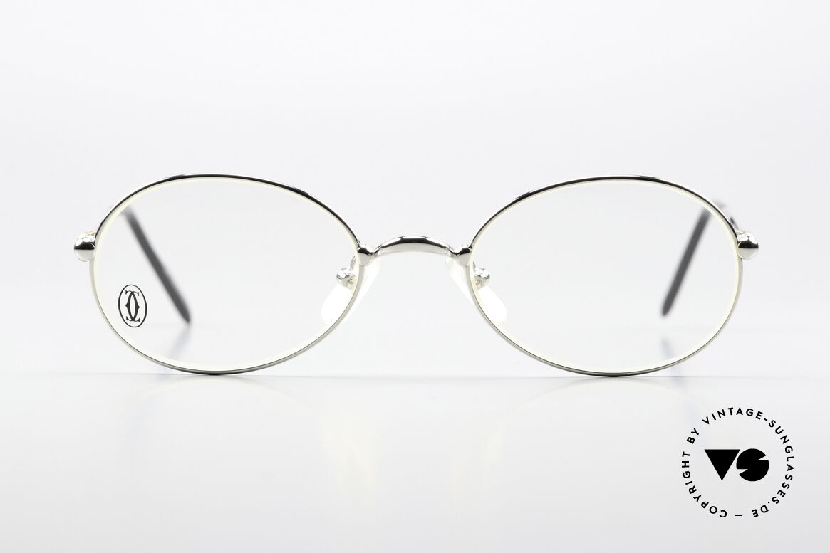 Cartier Saturne - S Ovale 90er Luxusbrille Unisex, Modell aus der feinen 'Thin Rim' Collection von Cartier, Passend für Herren und Damen