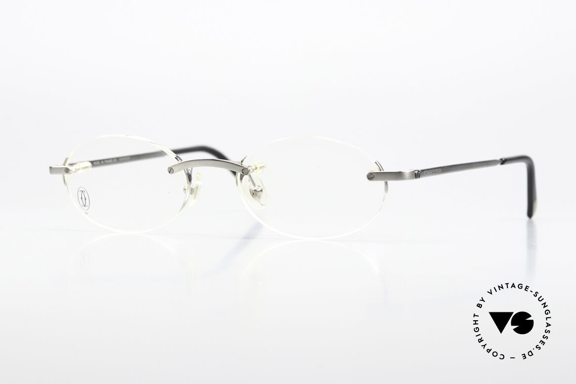 Cartier T-Eye Oval Titanium Brille Randlos, randlose Cartier Brille der T-Eye O Collection, Passend für Herren und Damen